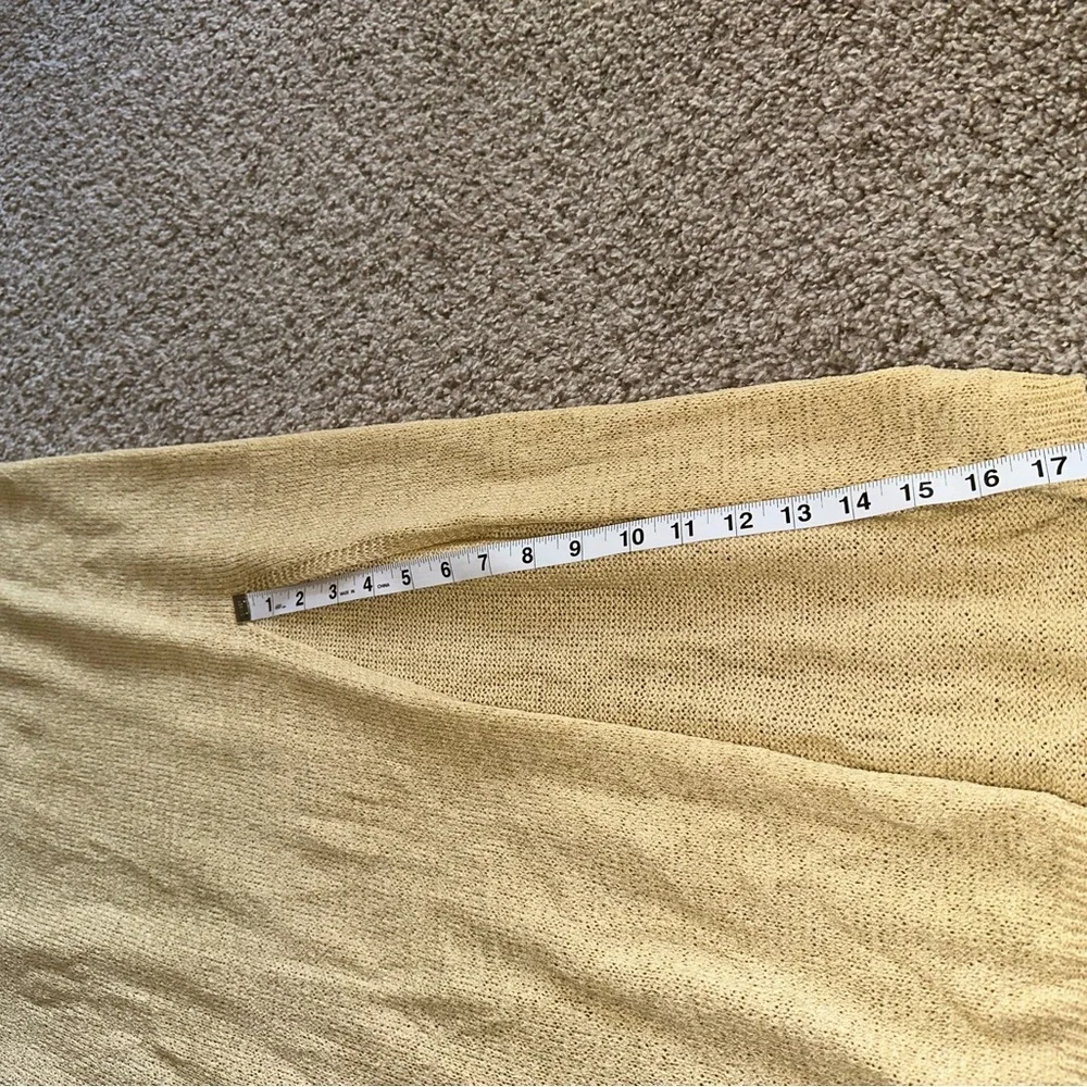 Crochet Knit Tan Dress with slit One Size - Picture 8 of 10